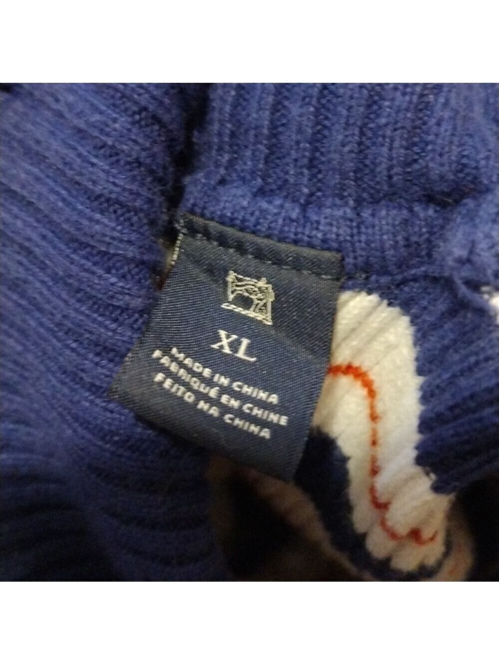 Scotch & Soda Red White Blue Striped Mock Neck Long Sleeve Ribbed Knit Top - Picture 5 of 12